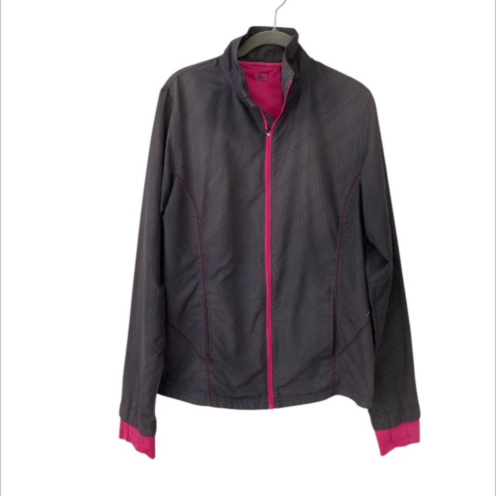 Champion Gray & Fuchsia Windbreaker Sz:Lg